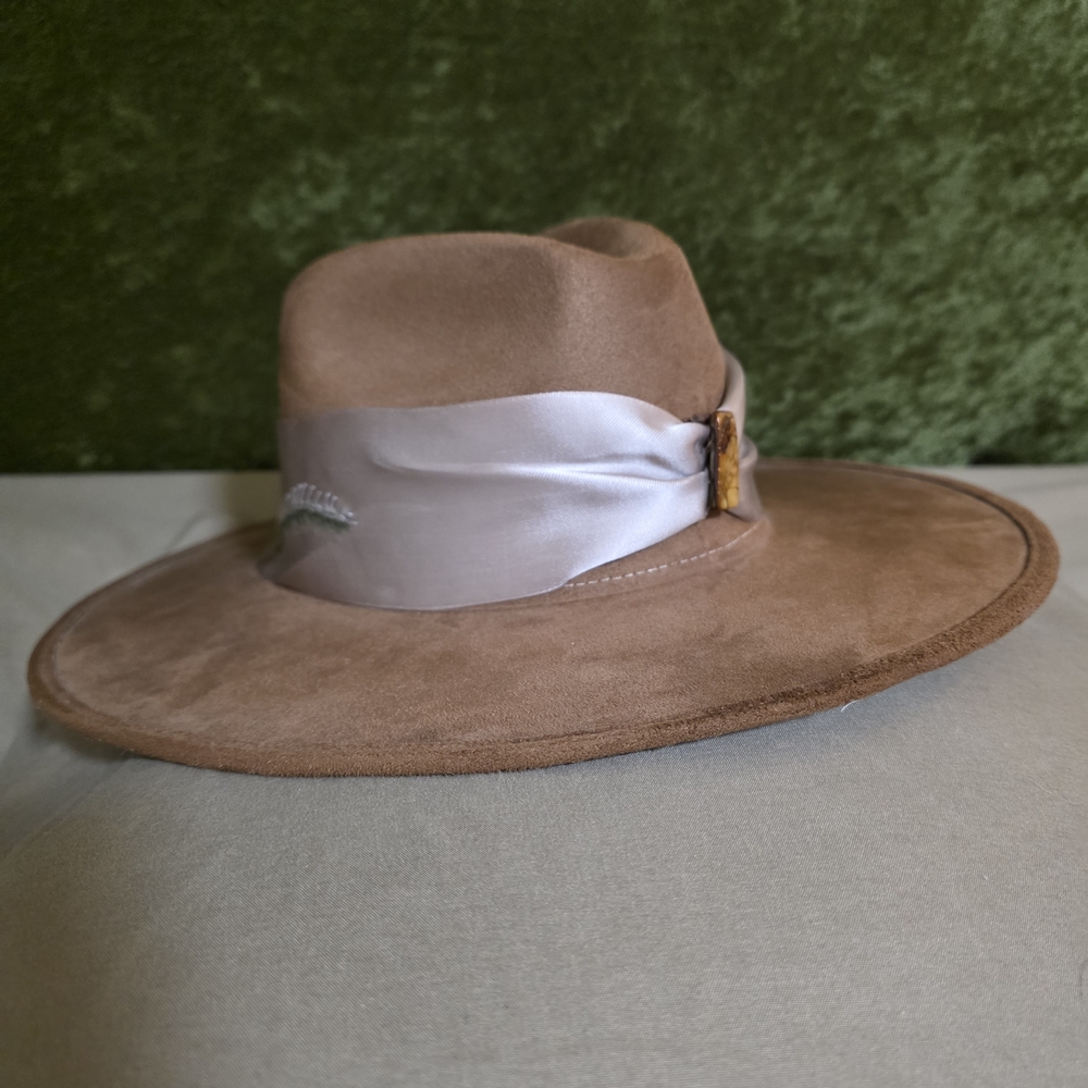 Brown Western Wide Brim Hat with Satin Band